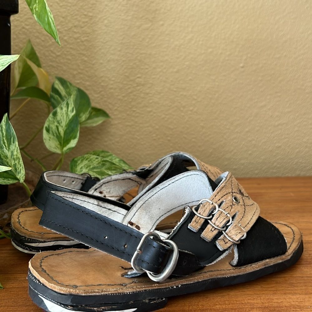 Tire sandals shoes Handmade leather and pony hair - Picture 8 of 16